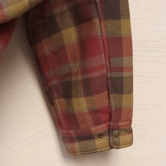 Wolverine Flannel Fleece Lined Jacket Size Xxl Shacket Red Brown Warm Cozy Used - Picture 11 of 11